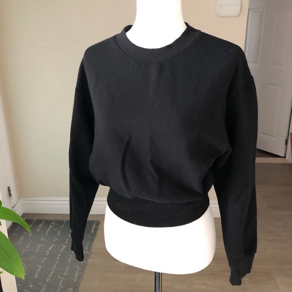 Zara l Black Cropped Sweatshirt l Size S - Picture 4 of 4
